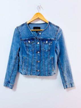BANANA REPUBLIC Light Wash Denim Jacket | Cropped Casual | Small